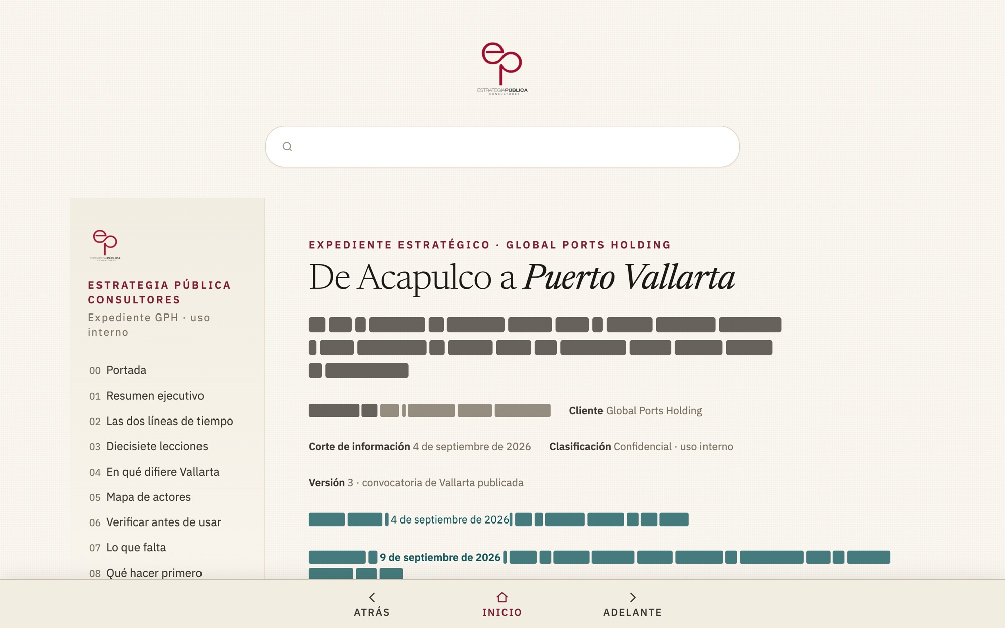 Estrategia Pública — a case file, every word redacted